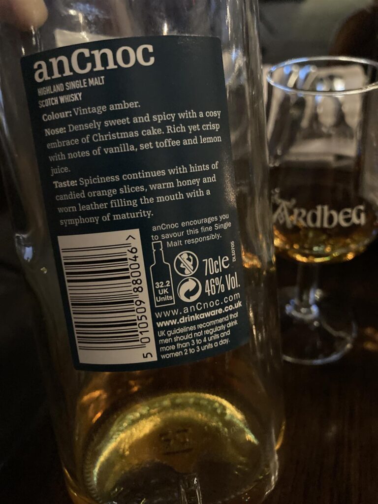 anCnoc 24 yo 46% @ Ardbeg Embassy