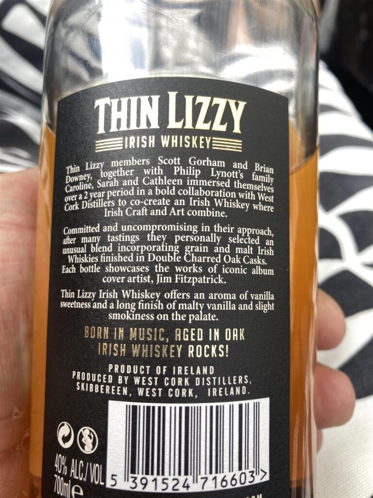 Thin Lizzy Double Charred Irish Whiskey 40%